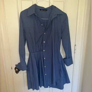 Zara pinstripe layered pleated dress